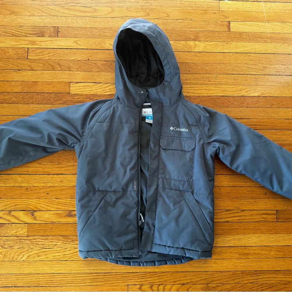 Columbia Kids Dark Gray Hooded Ski Jacket